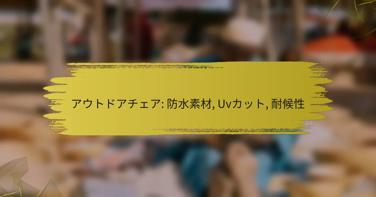 アウトドアチェア: 防水素材, Uvカット, 耐候性