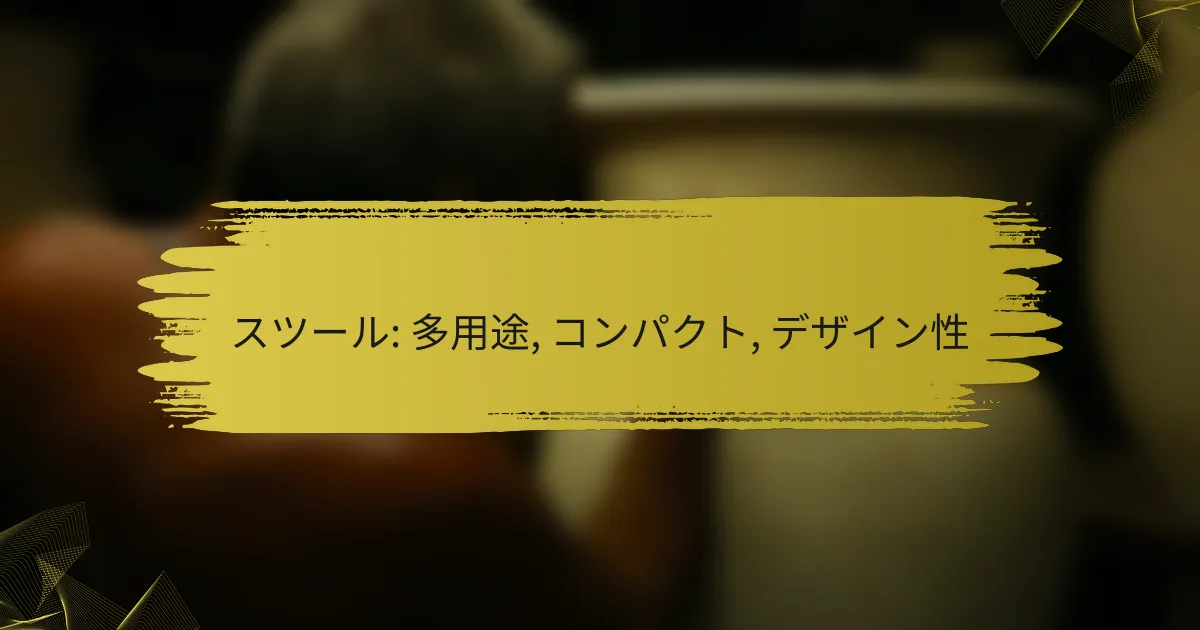 スツール: 多用途, コンパクト, デザイン性