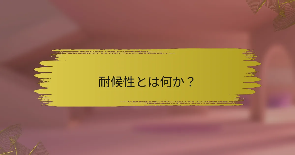 耐候性とは何か?